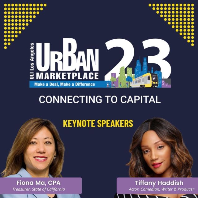"Los Angeles, a district council of the Urban Land Institute, will host actor, comedian, writer, and producer @tiffanyhaddish in a one-on-one chat with @caltreasurer Fiona Ma at the 23rd annual Urban Marketplace at 7:30 a.m. to noon Wednesday, March 22, at @calendow, 1000 N. Alameda Street, Los Angeles."

Check out the full @ladowntownnews news article at la.uli.org/top-stories. #ULILA #urbanlandinstitute