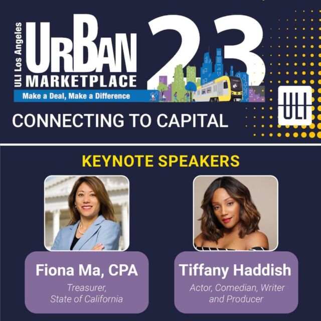 Urban Marketplace 2023: Connecting to Capital is officially sold out!!
See you on Wednesday, March 22 from 7:30am-12:00pm PST at The California Endowment for ULI Los Angeles annual half day #conference!

Urban Marketplace 2023 follows the money to discover #equitable #lending initiatives and access to capital set aside for responsible #development in underserved areas and #communitiesofcolor. This infusion of funds will generate opportunities for #investment at all scales in traditionally overlooked neighborhoods.

Learn about tools to close deals from panelists representing national and local community lenders, government agencies, and developers. Identify new financing sources from major lenders and hear about the steps they are taking to fulfill their #DEI goals.

In the marketplace, explore the lively small group discussions with leaders in #realestate and business. These round tables examine a variety of topics affecting development, #infrastructure, and amenities in #underservedcommunities. Presentations include #casestudies of successful projects financed by a selection of alternative #funding solutions. This intimate setting provides space to form connections to fresh avenues for private and public capital.

#ULI #LosAngeles #WhereTheFutureIsBuilt