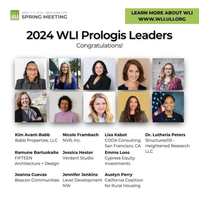 As #WomensHistoryMonth ends, we celebrate the impact of our ULI members, colleagues, and partners who have worked to advance gender equity in the commercial real estate industry. Since 2014, our Women’s Leadership Initiative (WLI) and @Prologis have proudly awarded achievement scholarships to female members at ULI’s Spring Meeting, pairing them with a WLI mentor to navigate the Spring Meeting experience. The WLI Prologis Leaders Program recognizes their contributions to ULI and dedication to real estate and land use issues. Please join us in congratulating the 2024 class of Prologis Leaders who will be honored during #ULISpring in New York City.

Congratulations to Emma Loos, Vice President of Development at Cypress Equity Investments @cypressequity and ULI Los Angeles Co-Chair of the REACH Initiative Committee for winning this prestigious award! 🎉👏⭐️
