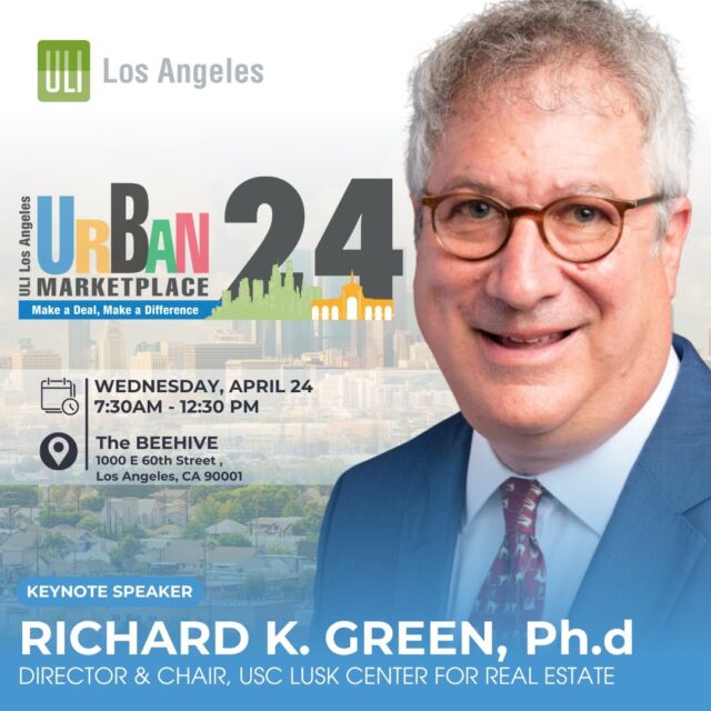 Join us for a Fireside Chat at #UrbanMarketplace with keynote speaker Richard K. Green, Ph.d of @luskcenter, exploring the transformative power of sports events in communities of color. Discover how Olympic and Paralympic investments can shrink the racial wealth gap. Don't miss this discussion shaping urban development and equity. #UrbanMarketplace #EquityInSports