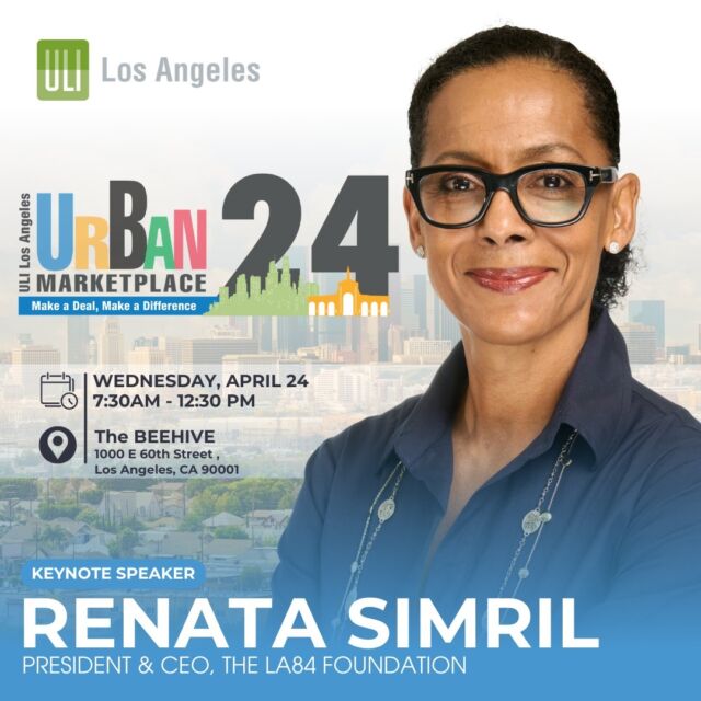 Join us for a Fireside Chat at #UrbanMarketplace with keynote speaker Renata Simril of @la84foundation, exploring the transformative power of sports events in communities of color. Discover how #Olympics and #Paralympics #investment can shrink the racial wealth gap. Don't miss this discussion shaping urban development and equity. #UrbanMarketplace #EquityInSports #LA28 #CommunityInvestment #PublicSpace #HealthyCities #UrbanPlanning #Development